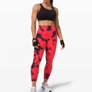 Lululemon red/black tie dye leggings